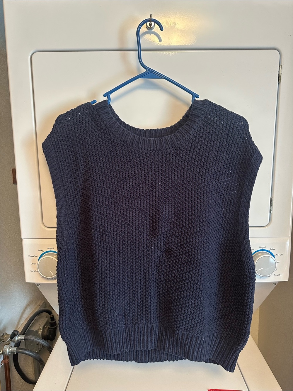 Jessica Simpson Navy Textured Crewneck Sweater Vest